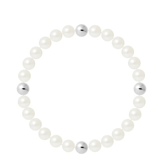 Mitzuko White Elasticated Pearl Bracelet
