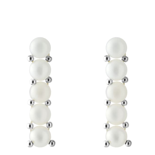 Mitzuko Natural White Nacre Freshwater Pearl Earrings 3-4mm