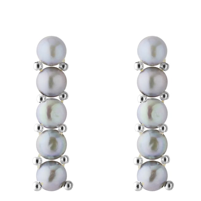 Mitzuko Grey Freshwater Pearl Earrings 3-4mm