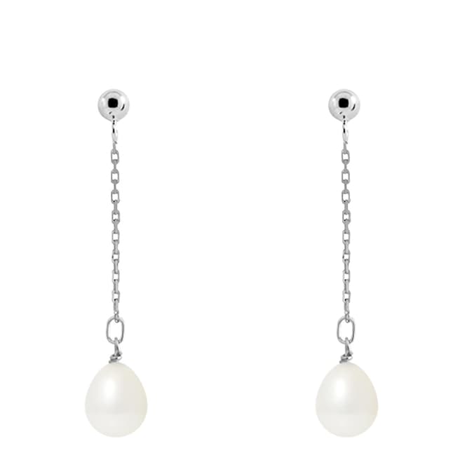 Mitzuko Natural White Falling Pear Pearl Earrings 7-8mm