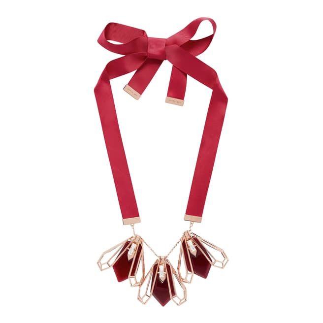 Ted Baker Red Pentadrop Stone Necklace
