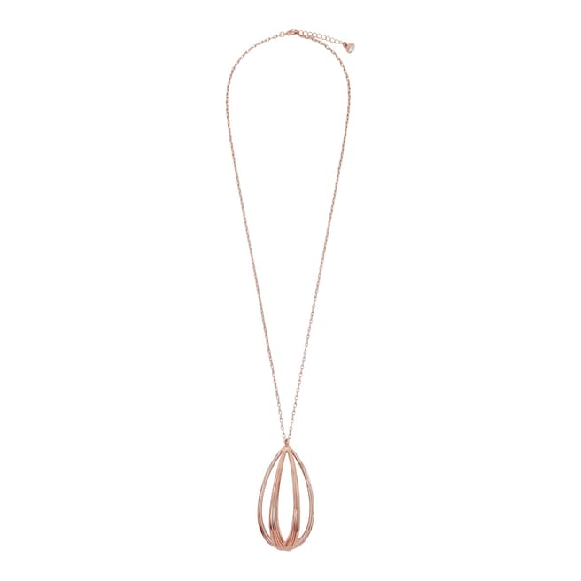 Ted Baker Rose Gold Elli Elegant Curve Pendant Necklace