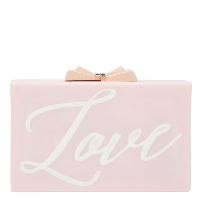 Ted Baker Baby Pink Glitter Word Resin Clutch