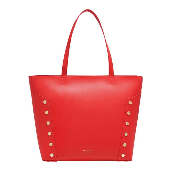Ted Baker Bright Red Tamiko Studded Edge Shopper Bag