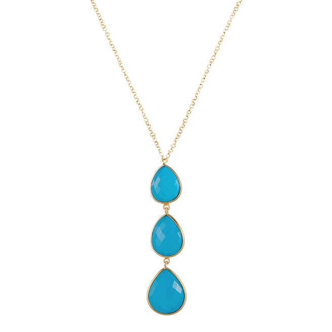 Liv Oliver Turquoise Drop Pendant Necklace
