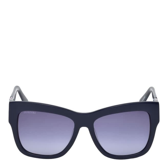SWAROVSKI Womens Black/Purple Square Sunglasses 54cm