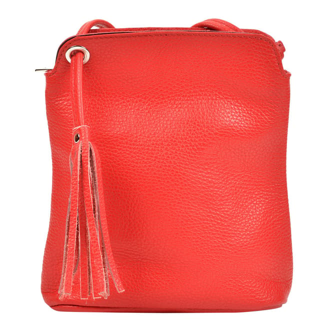 Carla Ferreri Red Leather Crossbody Bag