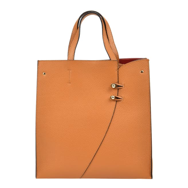 Luisa Vannini Brown Leather Top Handle Bag