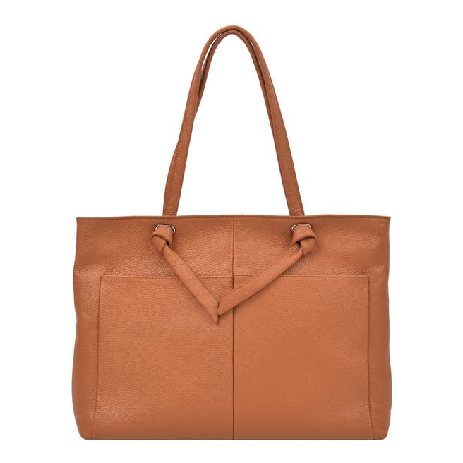 Anna Luchini Brown Leather Top Landle Bag
