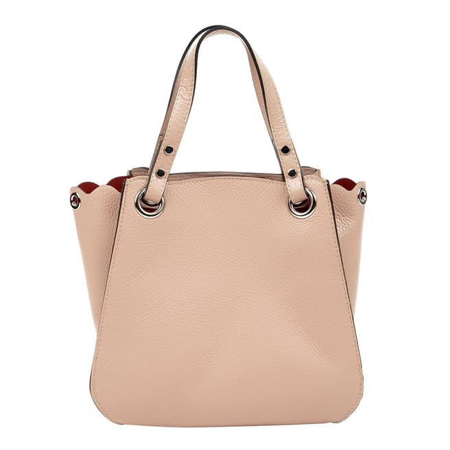 Luisa Vannini Cream Leather Tote Bag