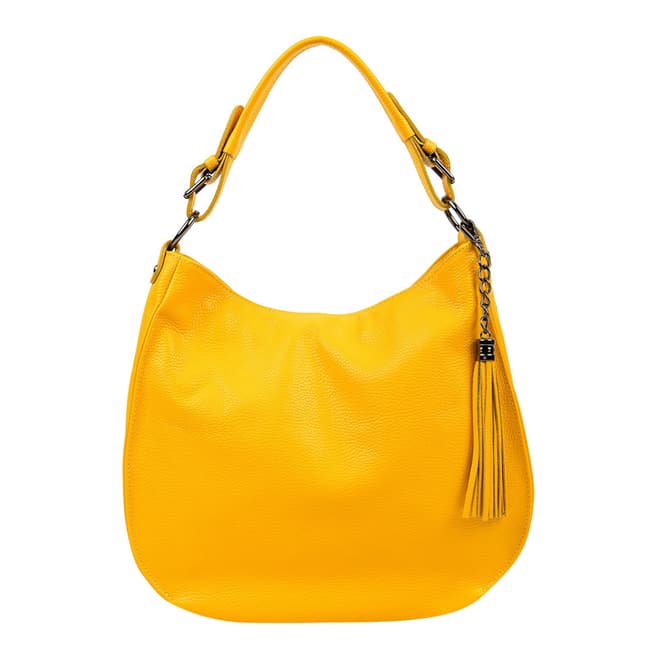 Luisa Vannini Yellow Leather Tote Bag