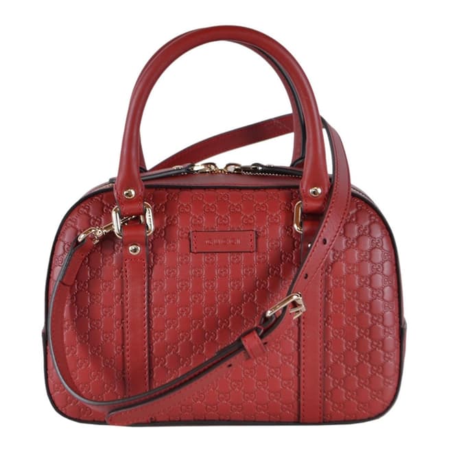 Gucci Red Micro Guccissima Leather Handbag