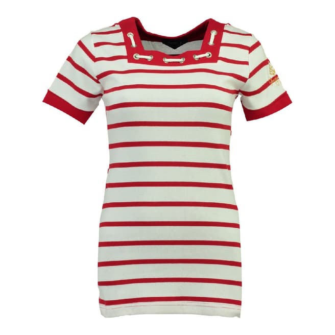Geographical Norway Red/White Jessie Short Sleeve T-Shirt