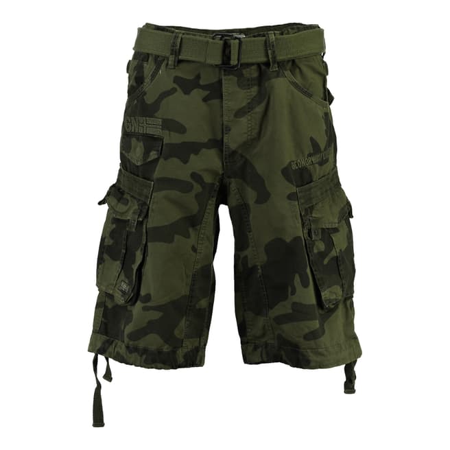 Geographical Norway Khaki Panoramique Cotton Shorts