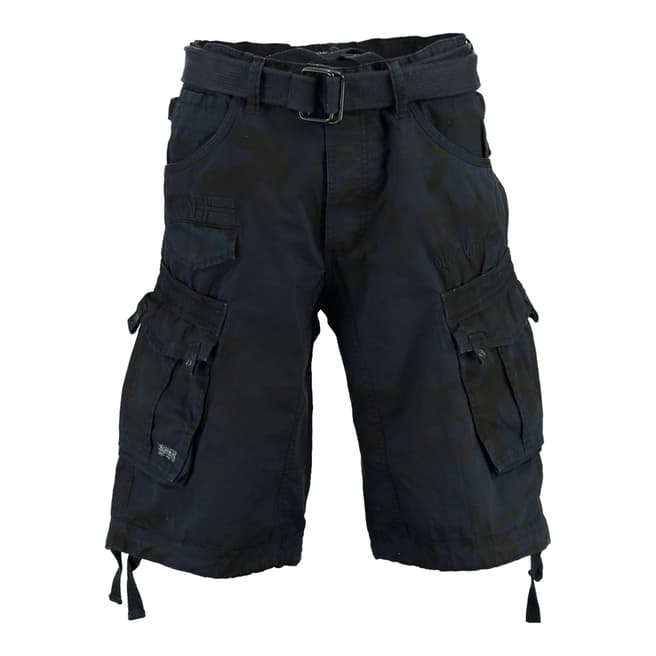 Geographical Norway Navy Panoramique Cotton Shorts
