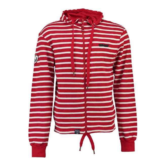 Geographical Norway Red/White Gennaro Cotton Hoodie