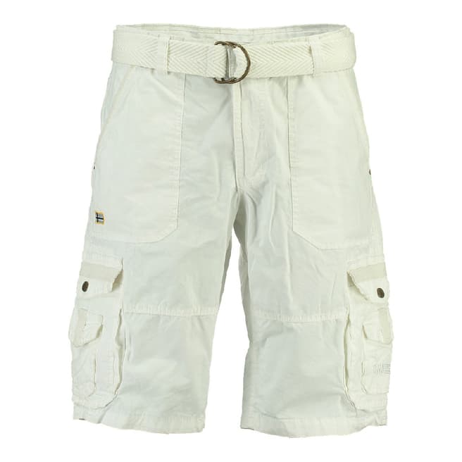 Geographical Norway White Perou Cotton Shorts