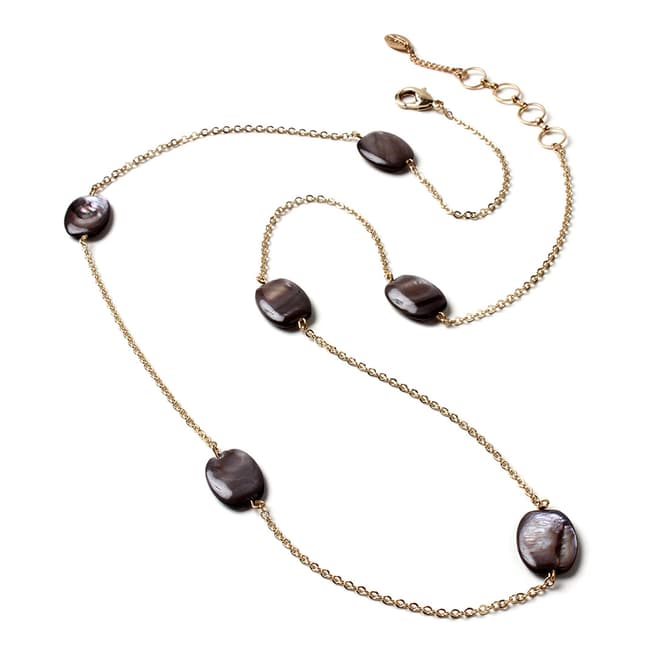Amrita Singh Gold/Black Shell Stone Necklace