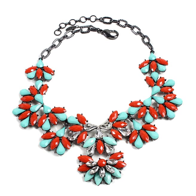 Amrita Singh Turquoise/Coral Crystal Necklace