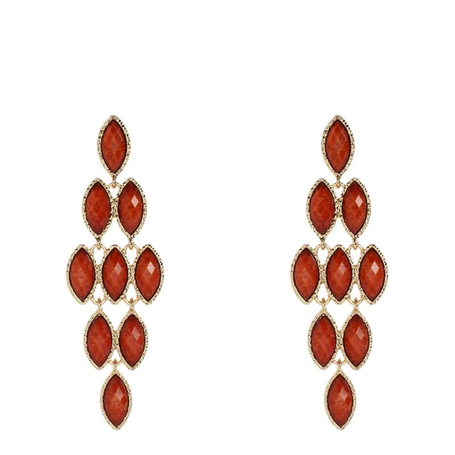 Amrita Singh Coral Crystal Earrings