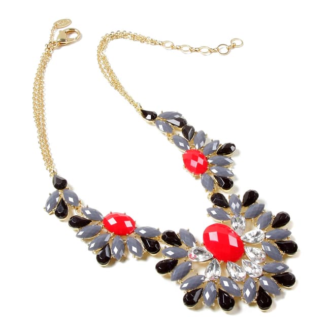 Amrita Singh Grey/Black/Red Crystal Necklace
