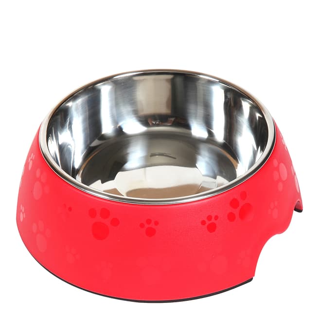Hounds Red Paw Melamine/Stainless Steel Bowl