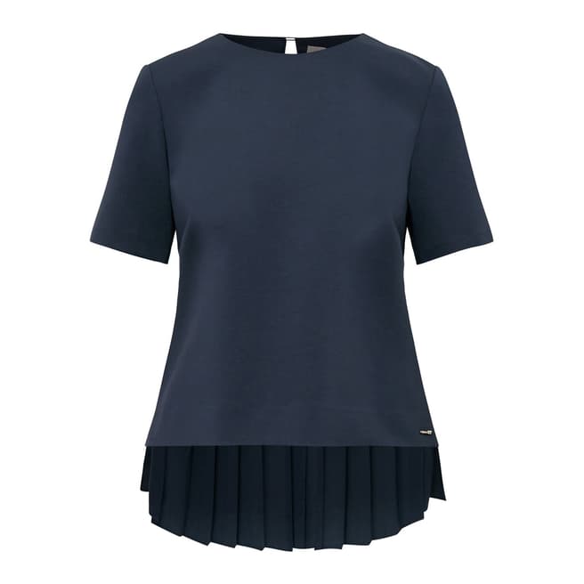 Ted Baker Navy Naevaa Pleat Back Top