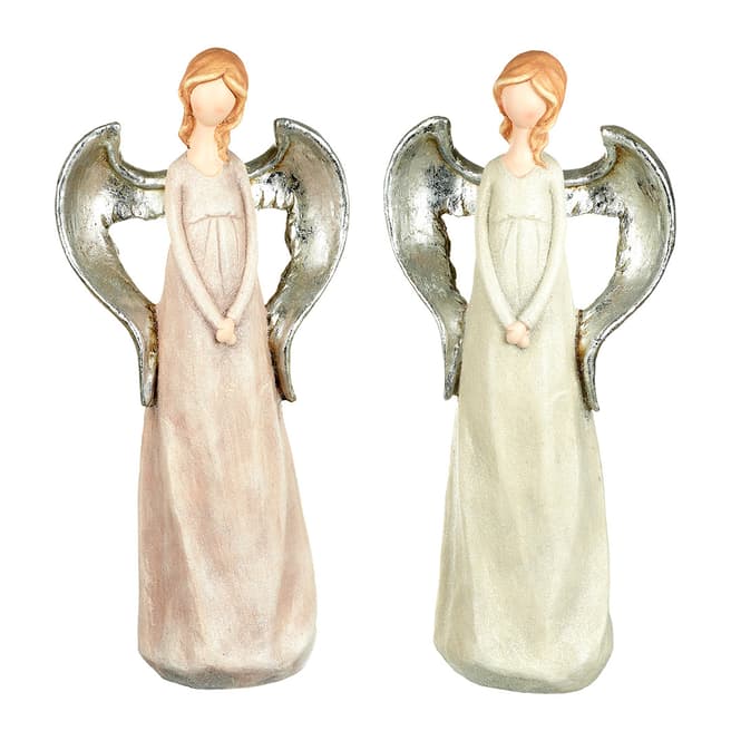 Heaven Sends Set of 2 Large Angels With Silver Wings