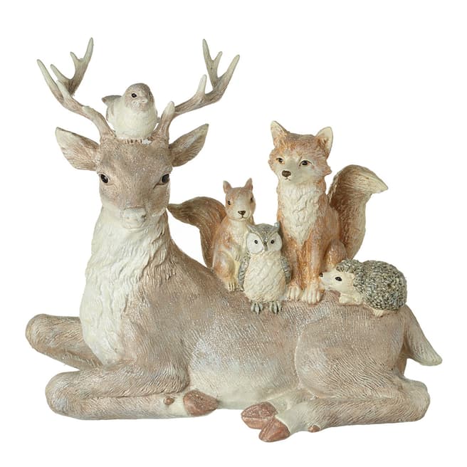 Heaven Sends Large Sitting Deer With Woodland Friends