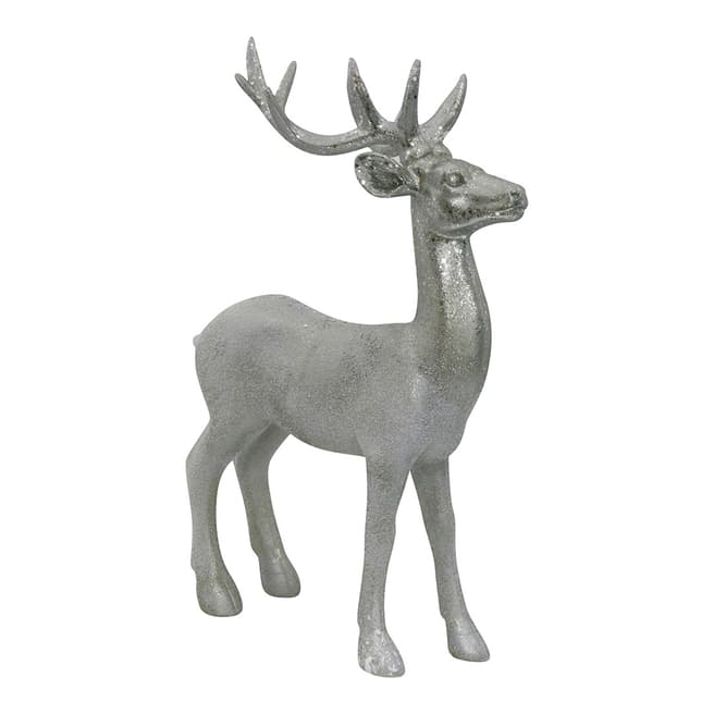 Festive Silver Standing Reindeer 44cm