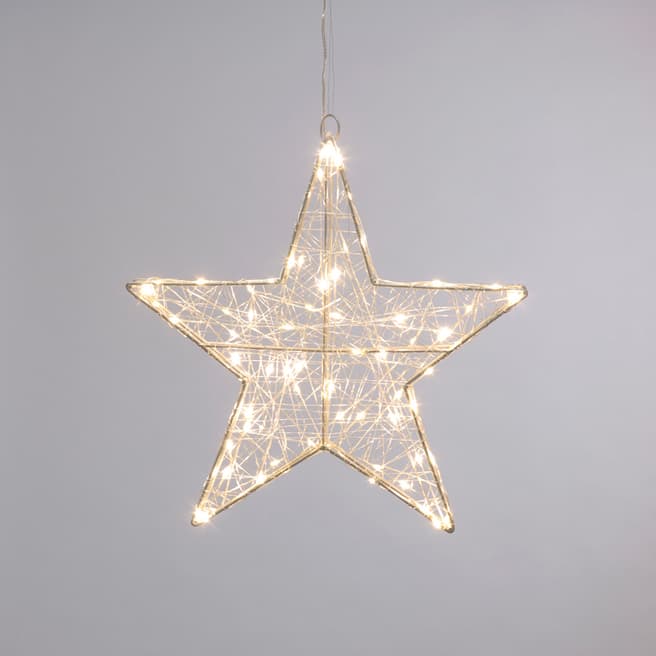 Festive Twinkling Dewdrop Star Light, Warm White 38cm