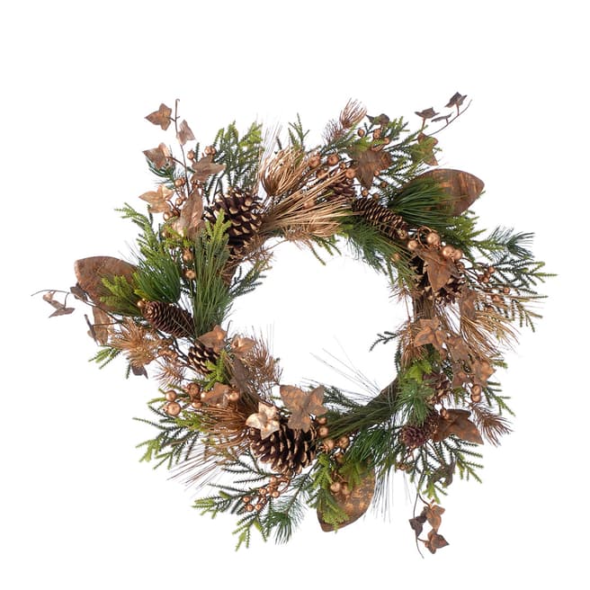 Festive Copper Ivy Wreath 70cm