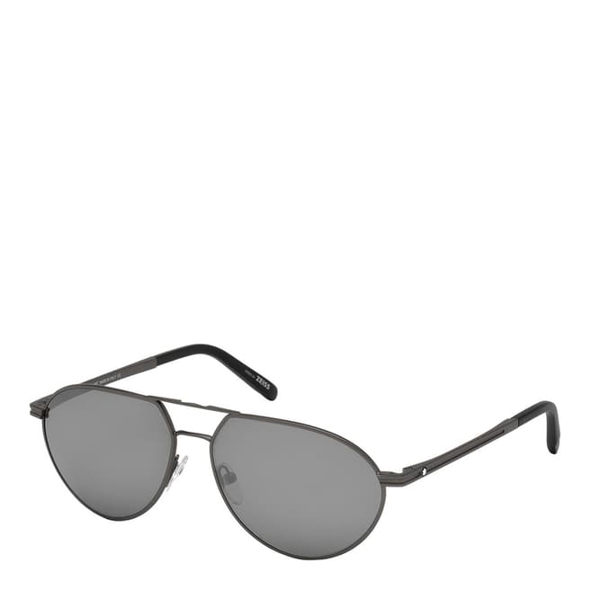 Montblanc Men's Grey Aviator Montblanc Sunglasses