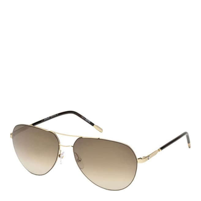 Montblanc Men's Brown/Gold Montblanc Pilot Sunglasses 60mm