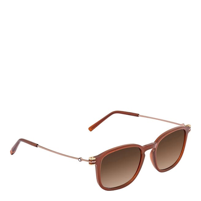 Montblanc Men's Brown Montblanc Square Sunglasses 52mm