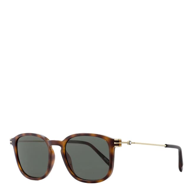 Montblanc Men's Tortoise Montblanc Square Sunglasses 52mm