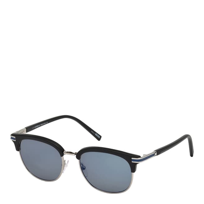 Montblanc Men's Black Montblanc Browline Sunglasses 52mm
