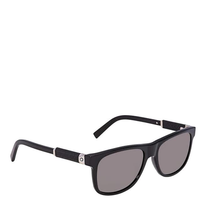 Montblanc Unisex Black Montblanc Square Sunglasses 56mm