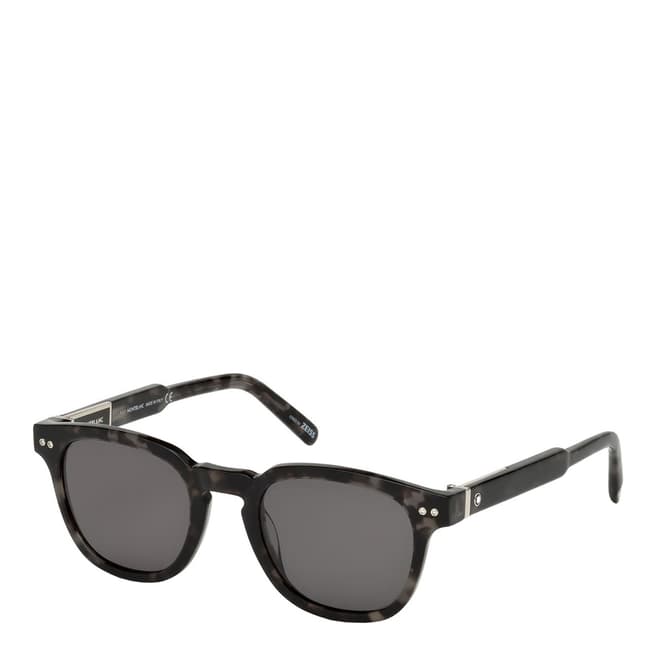 Montblanc Men's Grey Tortoise Montblanc Square Sunglasses 50mm