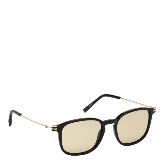 Montblanc Men's Black Montblanc Square Sunglasses 52mm