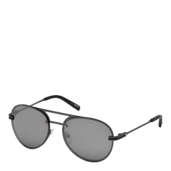 Montblanc Men's Grey Montblanc Aviator Sunglasses 59mm