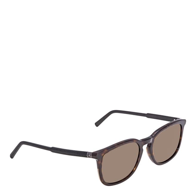 Montblanc Men's Tortoise Montblanc Square Sunglasses 56mm
