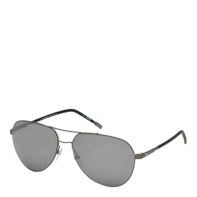 Montblanc Men's Grey Montblanc Aviator Sunglasses 60mm