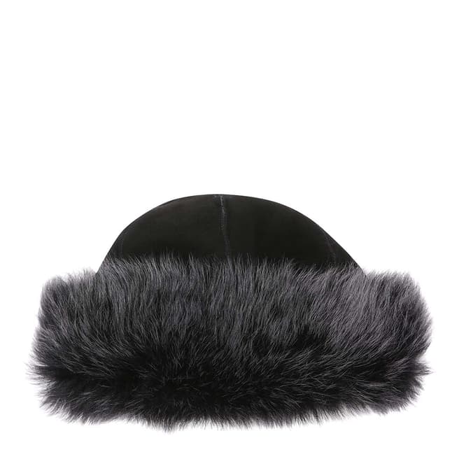 Laycuna London Luxury Black/Dark Grey Sheepskin Hat