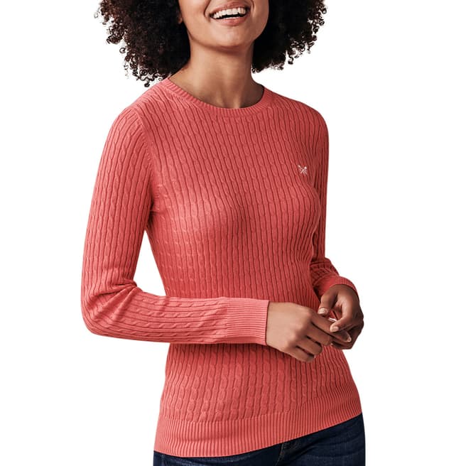 Crew Clothing Coral Cotton Cable Crew Jumper