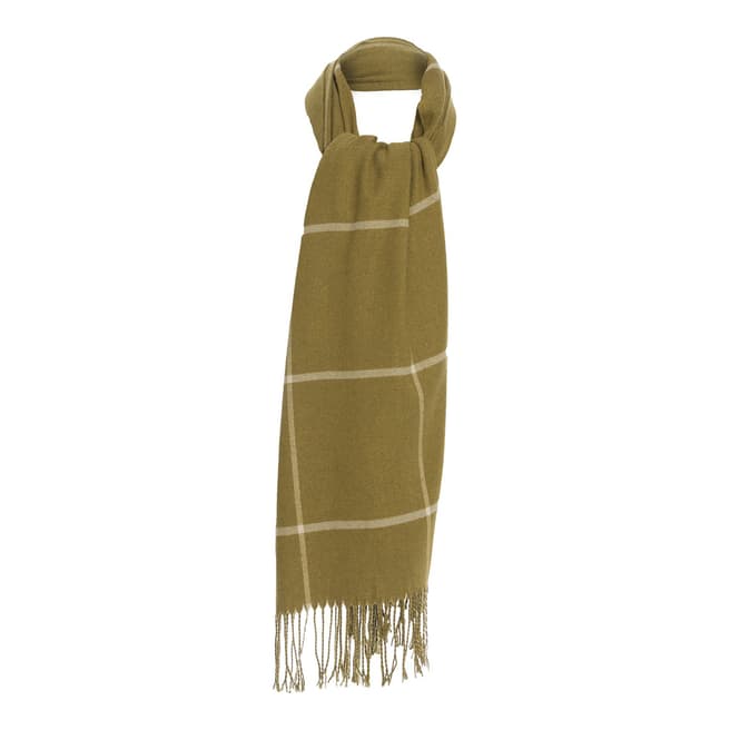 JayLey Collection Mustard Check Cashmere Blended Wrap