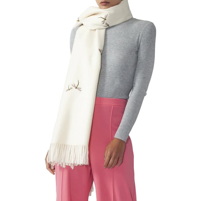 JayLey Collection Cream Cashmere Blend Dragonfly Wrap