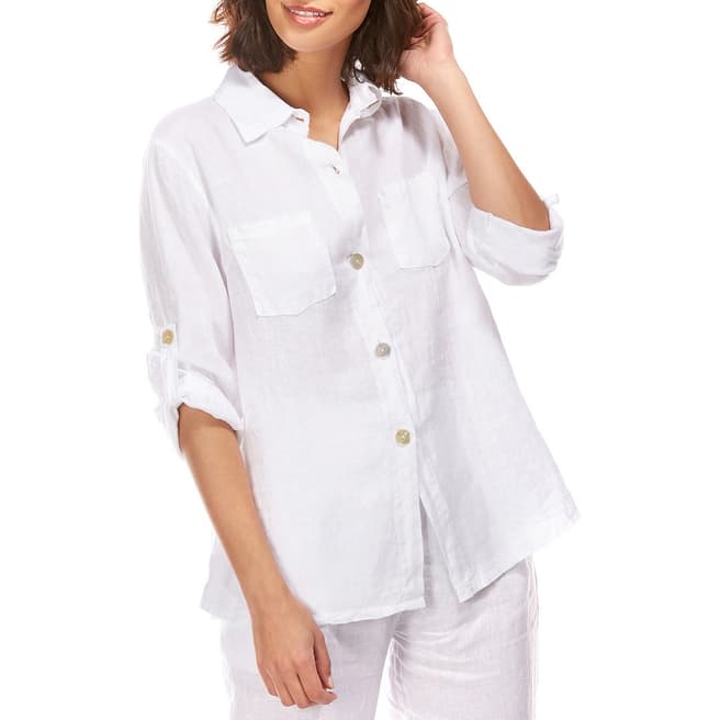 LE MONDE DU LIN White Button Linen Shirt