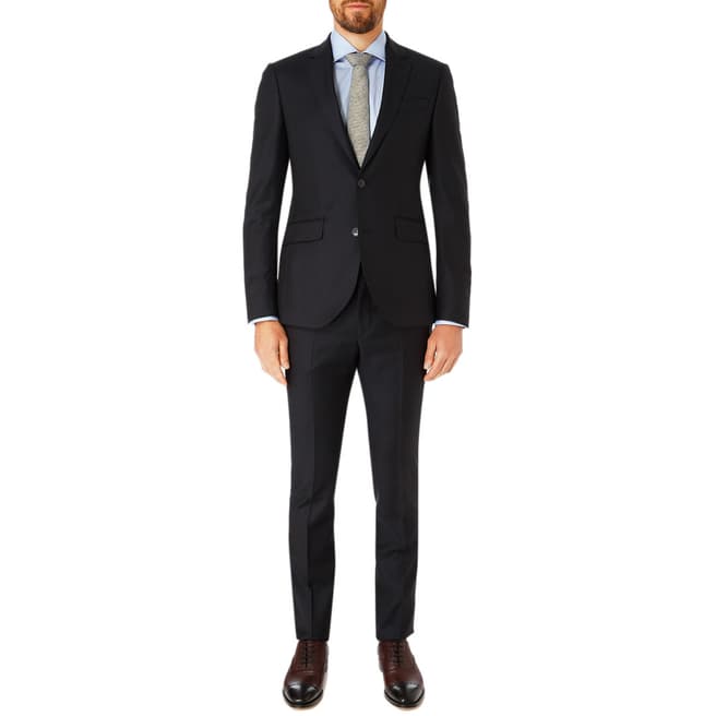 Hackett London Midnight Plain Wool Twill Suit