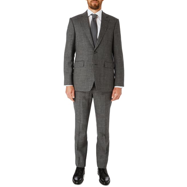 Hackett London Grey Mayfair Tailored Wool/Silk/Linen Suit